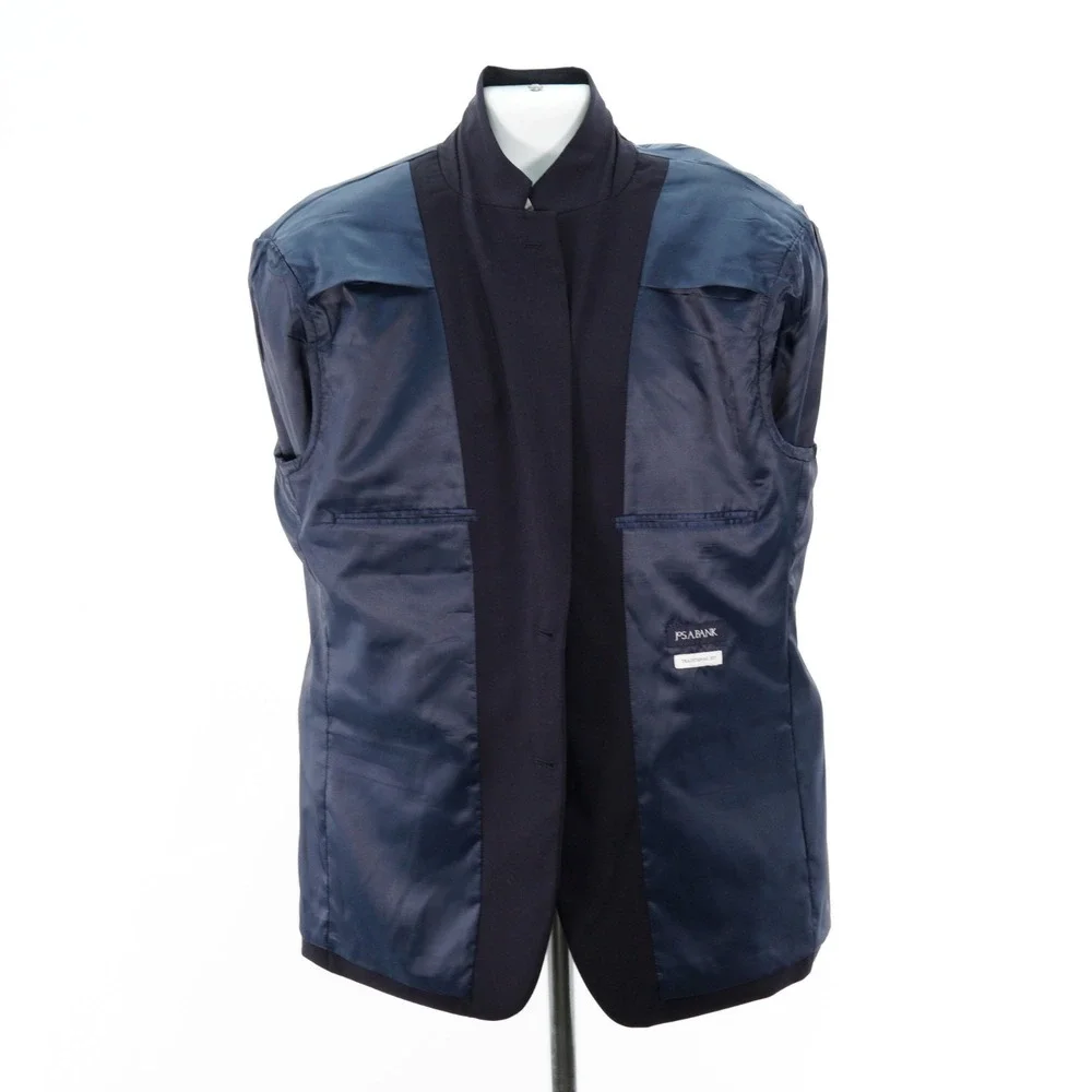 Jos A Bank Traditional Fit Blue Wool Blend Gold Button Blazer 44R